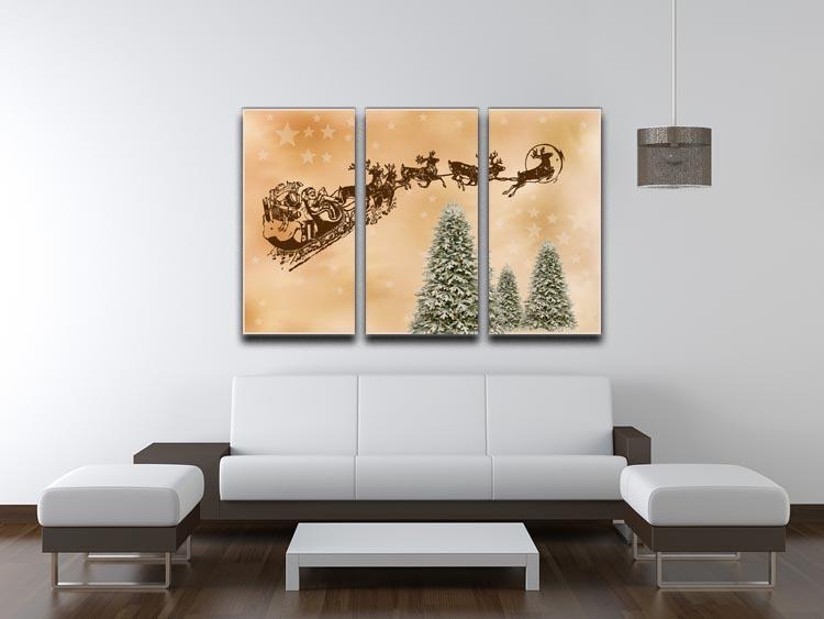 Merry Christmas 3 Split Panel Canvas Print - Canvas Art Rocks - 3