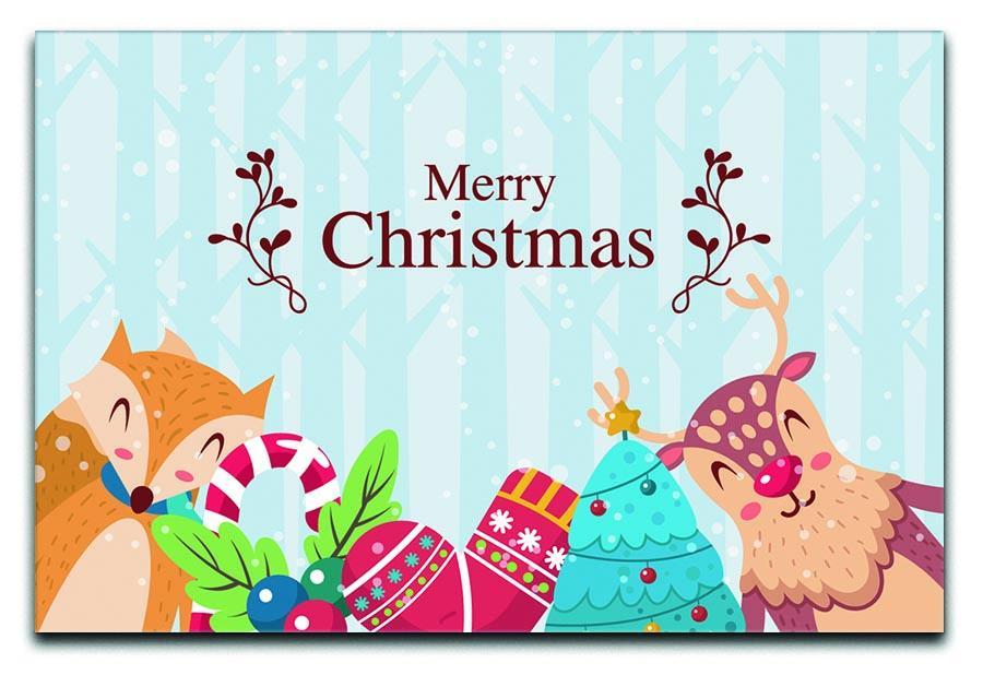 Merry Christmas Animals Canvas Print or Poster  - Canvas Art Rocks - 1