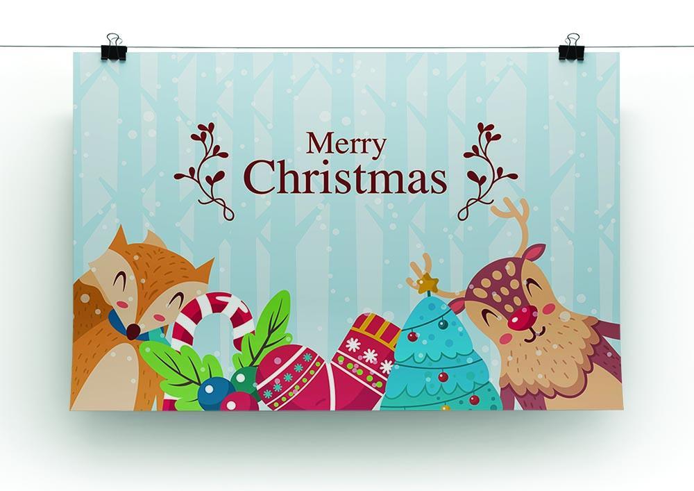 Merry Christmas Animals Canvas Print or Poster - Canvas Art Rocks - 2