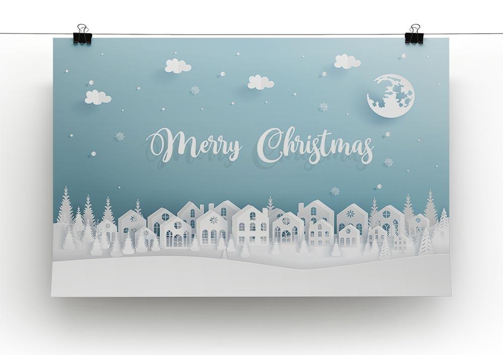 Merry Christmas Town Canvas Print or Poster - Canvas Art Rocks - 2