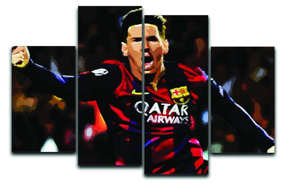 Messi Goal Celebration 4 Split Panel Canvas  - Canvas Art Rocks - 1
