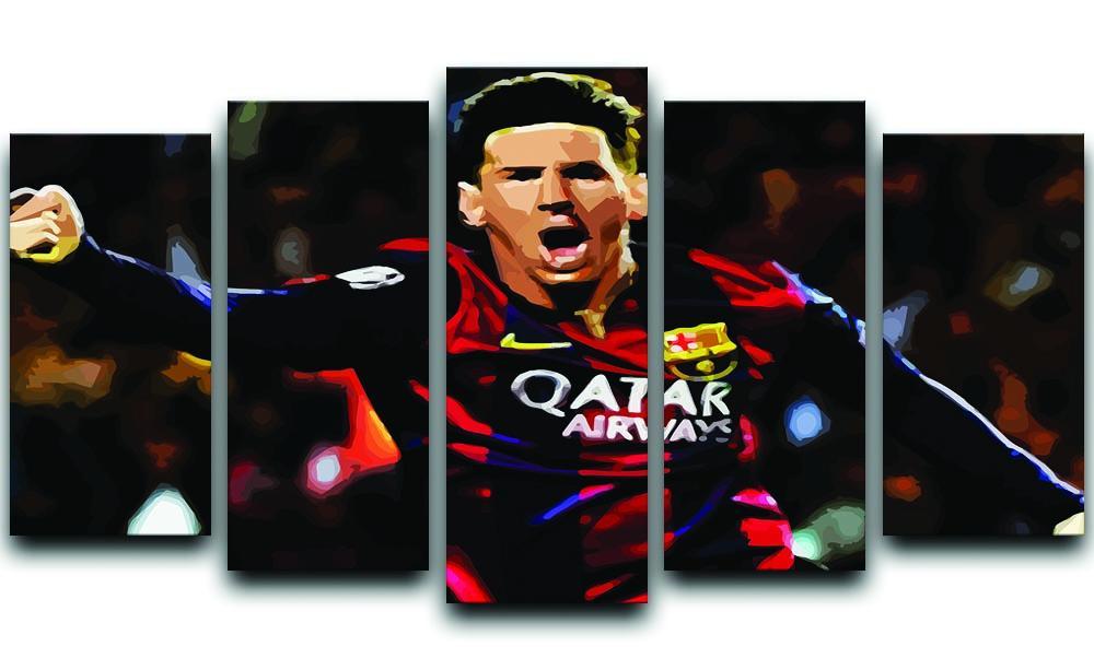 Messi Goal Celebration 5 Split Panel Canvas  - Canvas Art Rocks - 1