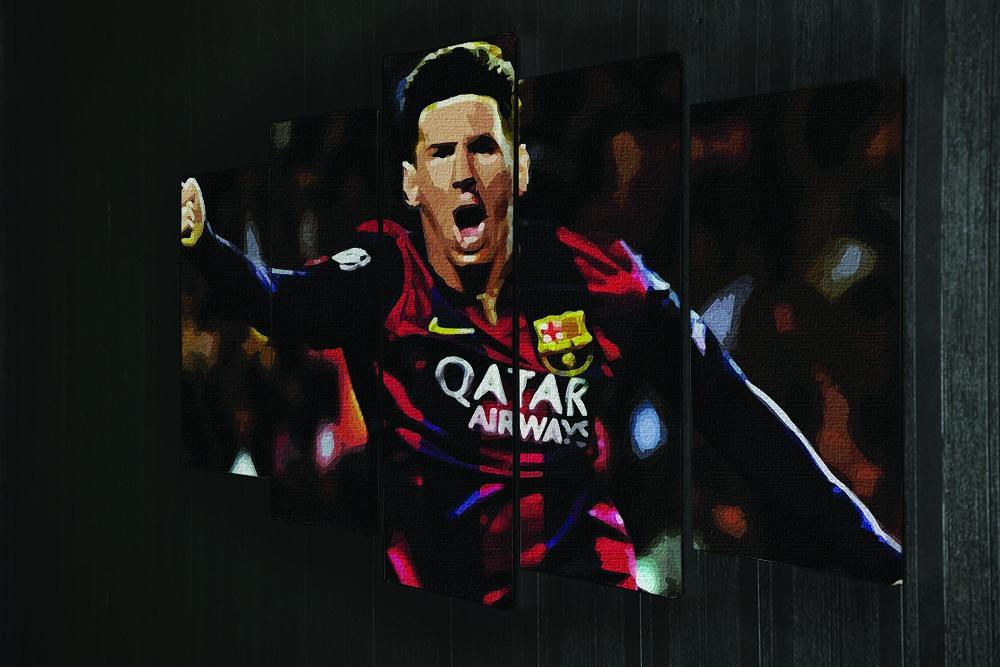 Messi Goal Celebration 5 Split Panel Canvas - Canvas Art Rocks - 2