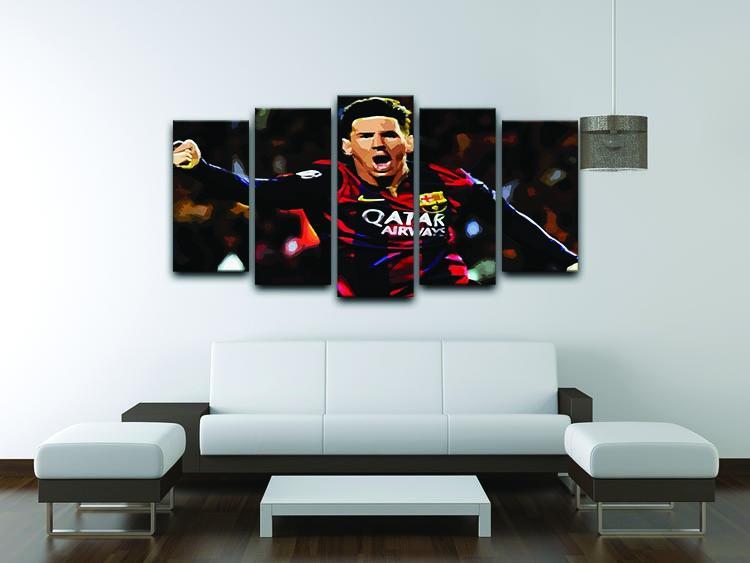 Messi Goal Celebration 5 Split Panel Canvas - Canvas Art Rocks - 3