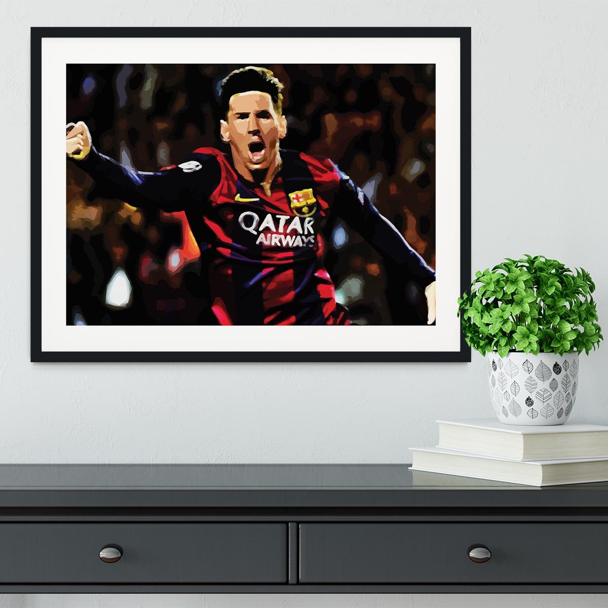 Messi Goal Celebration Framed Print - Canvas Art Rocks - 1