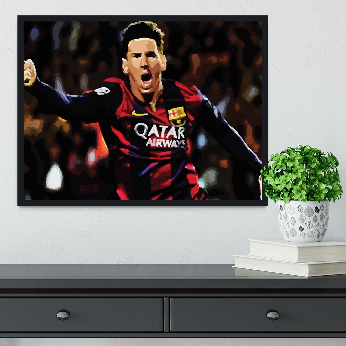 Messi Goal Celebration Framed Print - Canvas Art Rocks - 2