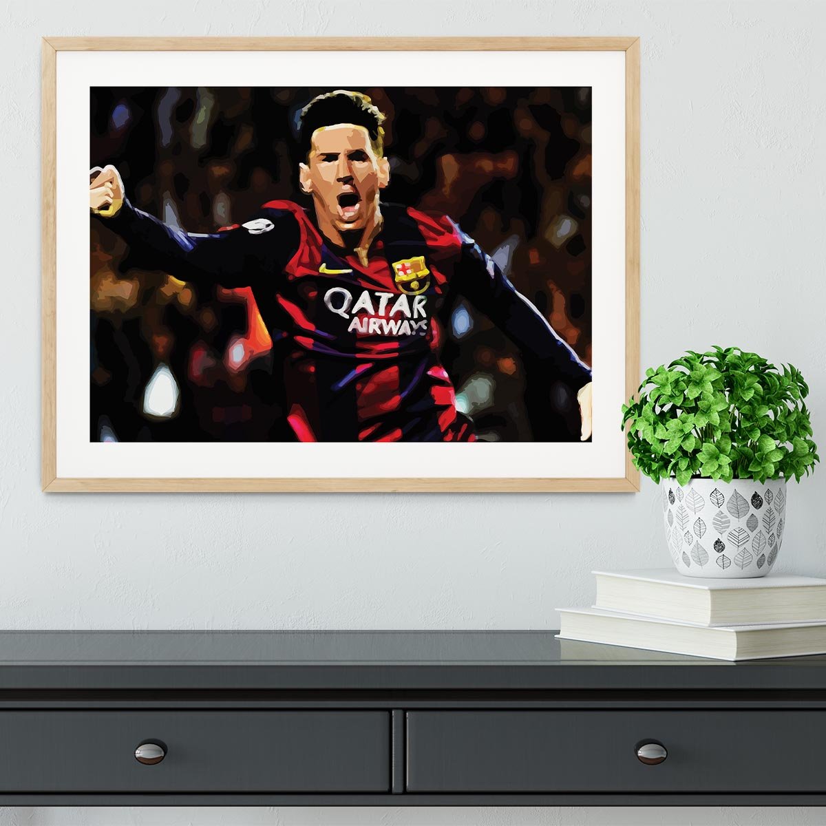 Messi Goal Celebration Framed Print - Canvas Art Rocks - 3