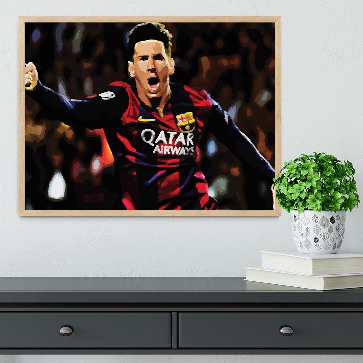Messi Goal Celebration Framed Print - Canvas Art Rocks - 4
