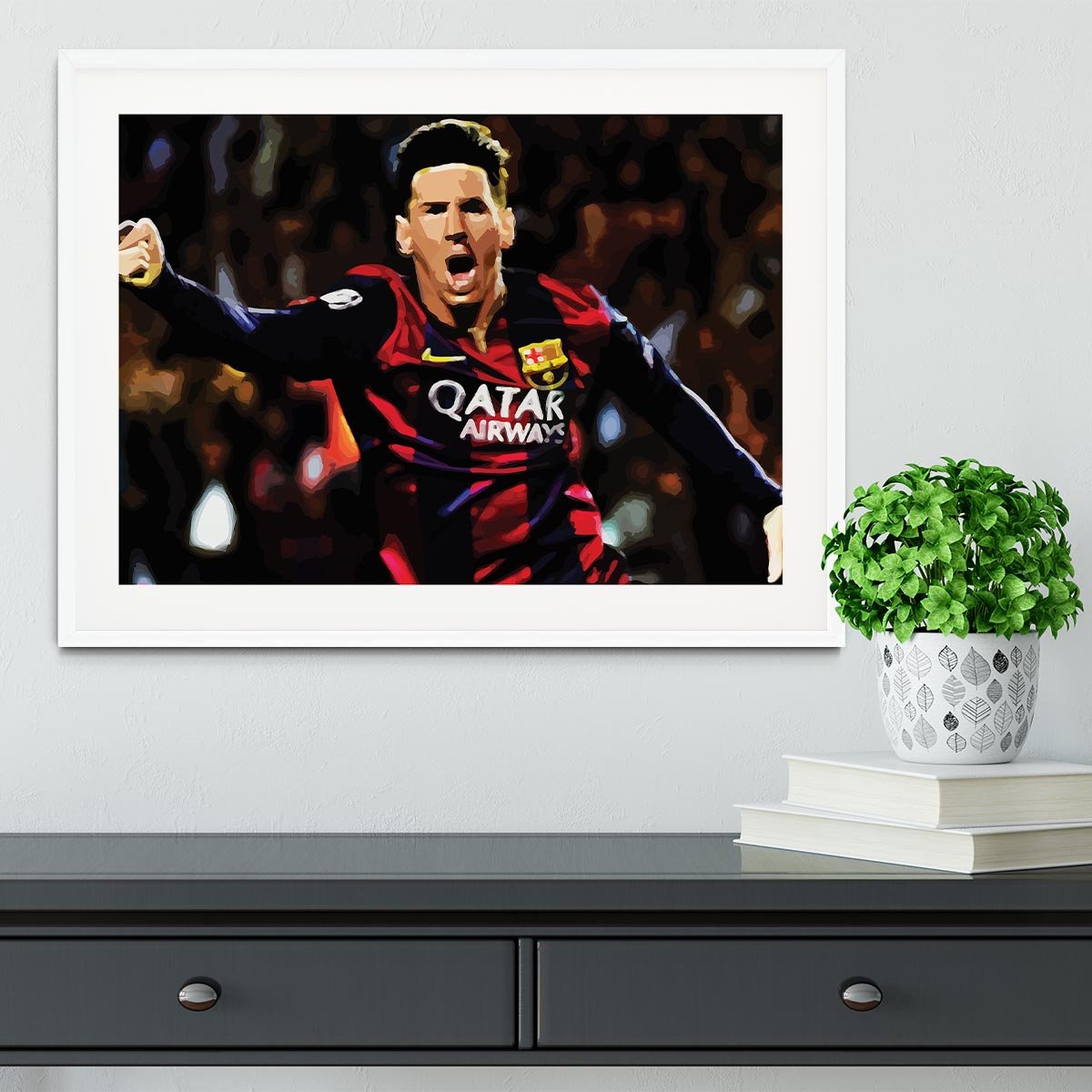 Messi Goal Celebration Framed Print - Canvas Art Rocks - 5