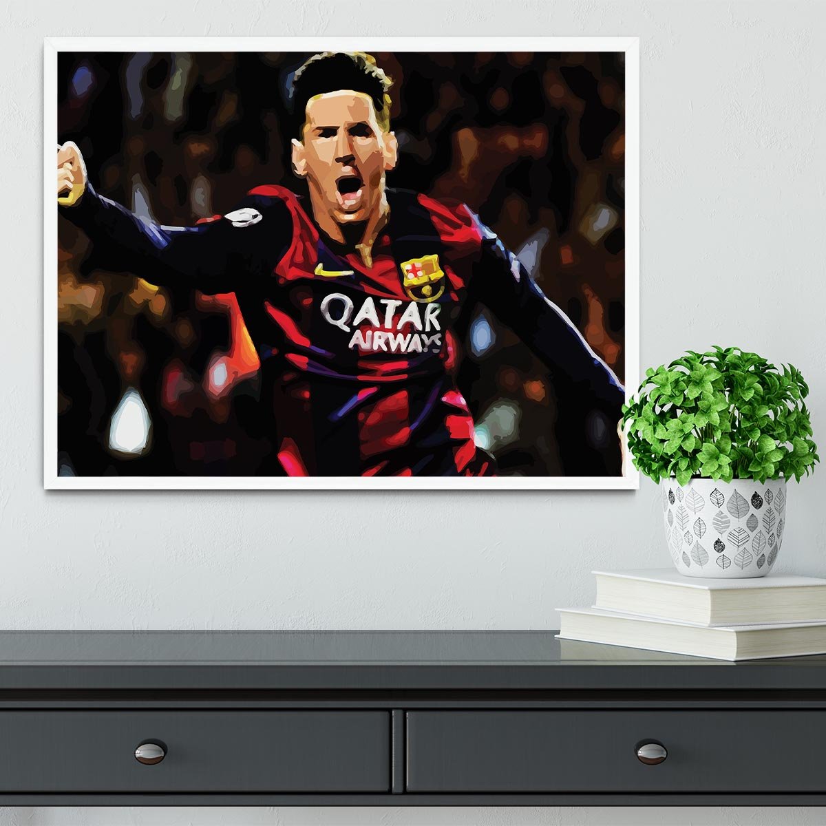 Messi Goal Celebration Framed Print - Canvas Art Rocks -6