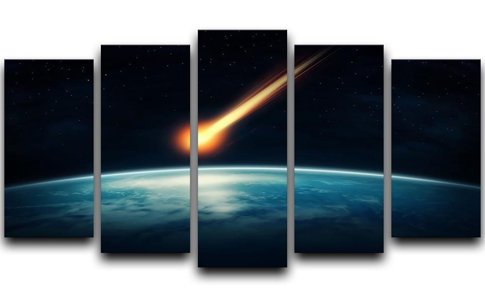 Meteor flying to the earth 5 Split Panel Canvas  - Canvas Art Rocks - 1