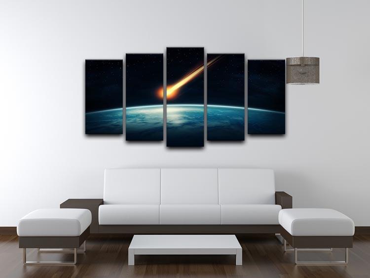 Meteor flying to the earth 5 Split Panel Canvas - Canvas Art Rocks - 3