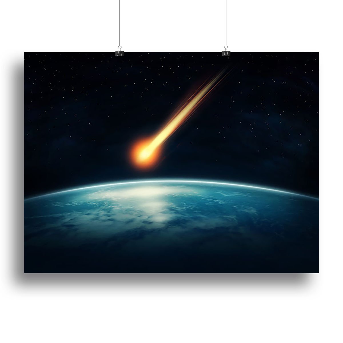 Meteor flying to the earth Canvas Print or Poster
