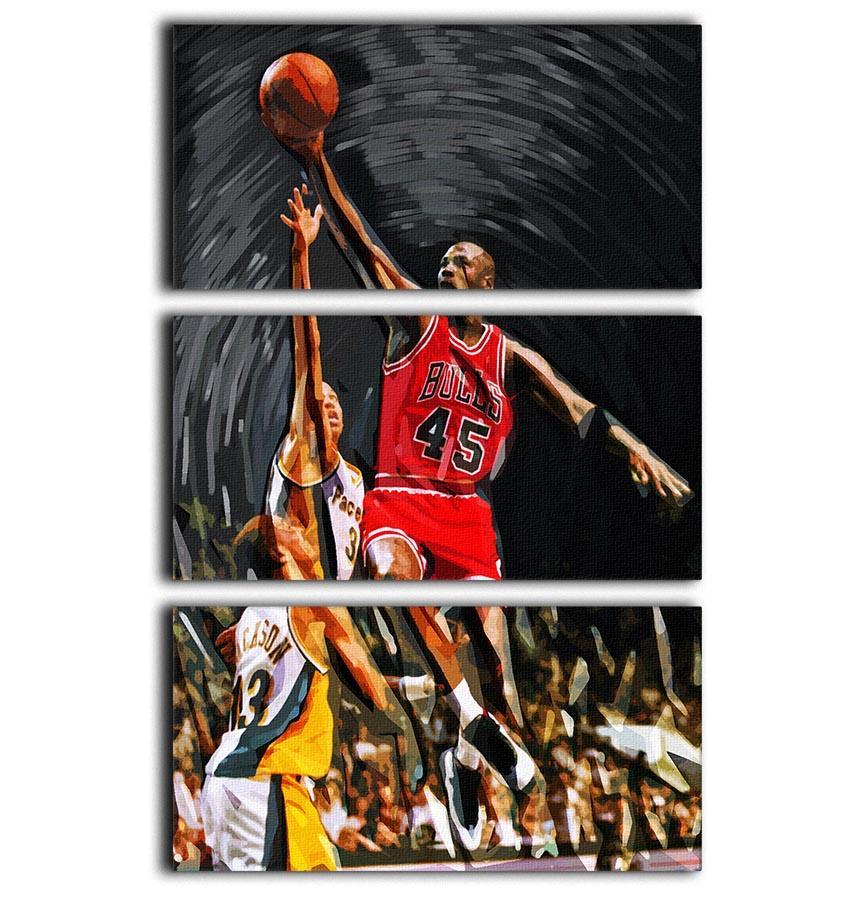 Michael Jordan 3 Split Panel Canvas Print - Canvas Art Rocks - 1