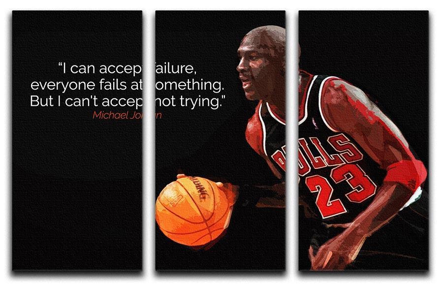 Michael Jordan Accept failure 3 Split Panel Canvas Print - Canvas Art Rocks - 1