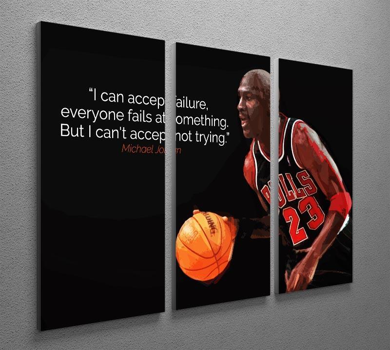 Michael Jordan Accept failure 3 Split Panel Canvas Print - Canvas Art Rocks - 2