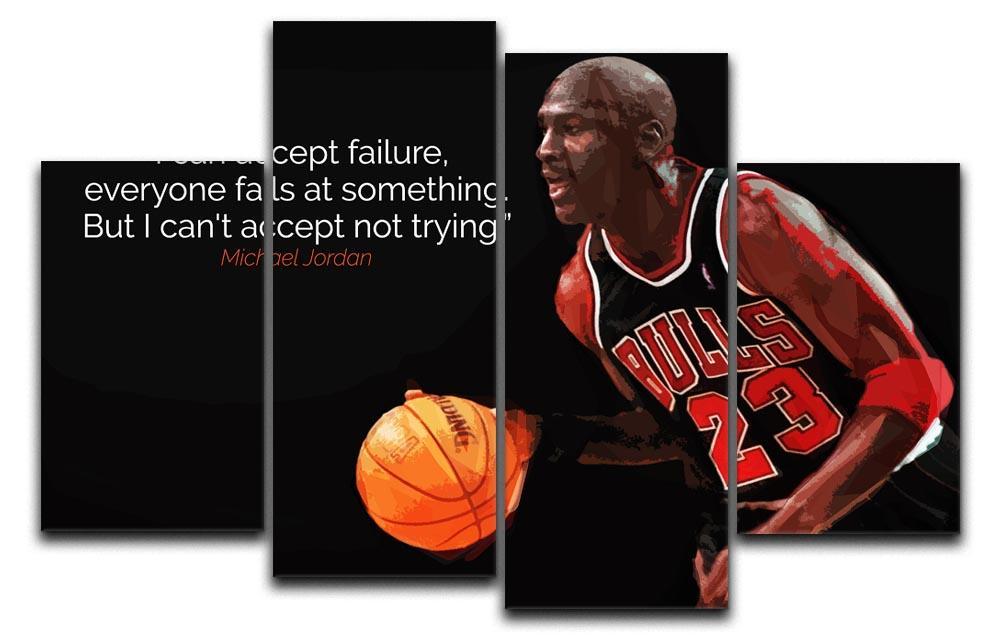 Michael Jordan Accept failure 4 Split Panel Canvas  - Canvas Art Rocks - 1