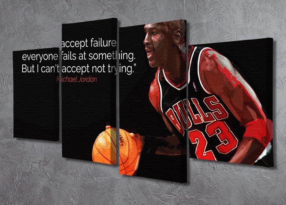Michael Jordan Accept failure 4 Split Panel Canvas - Canvas Art Rocks - 2