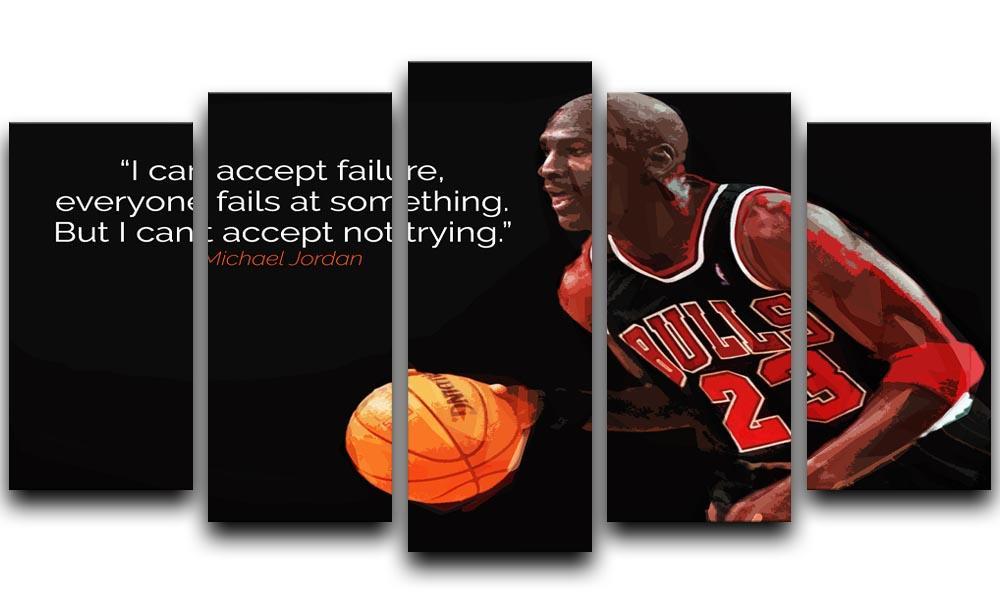 Michael Jordan Accept failure 5 Split Panel Canvas  - Canvas Art Rocks - 1