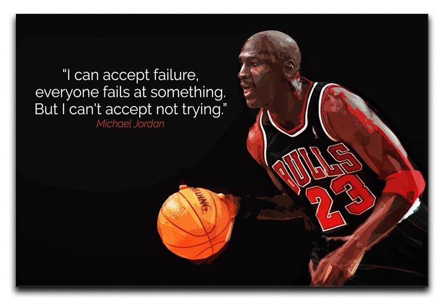 Michael Jordan Accept failure Canvas Print or Poster  - Canvas Art Rocks - 1
