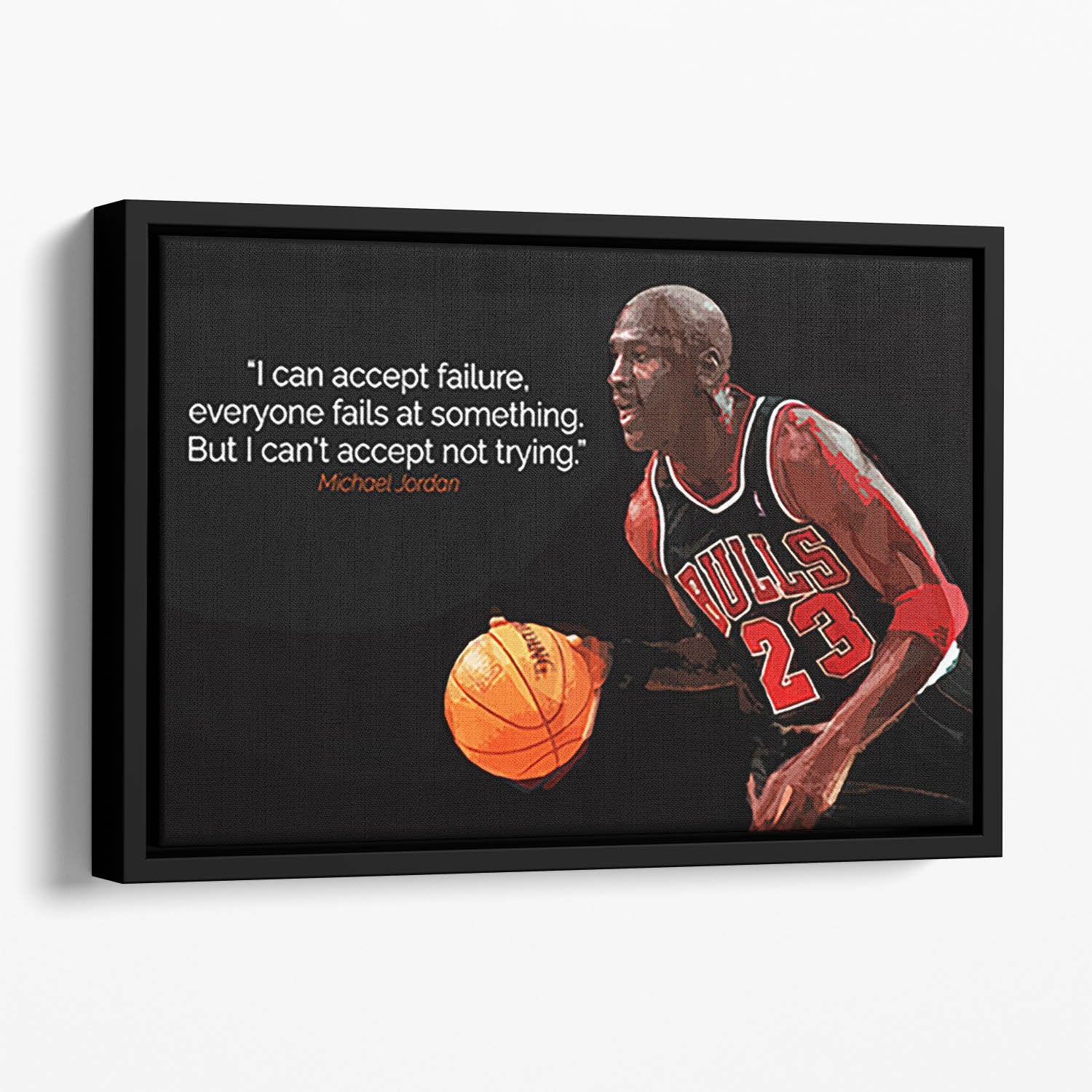 Michael Jordan Accept failure Floating Framed Canvas