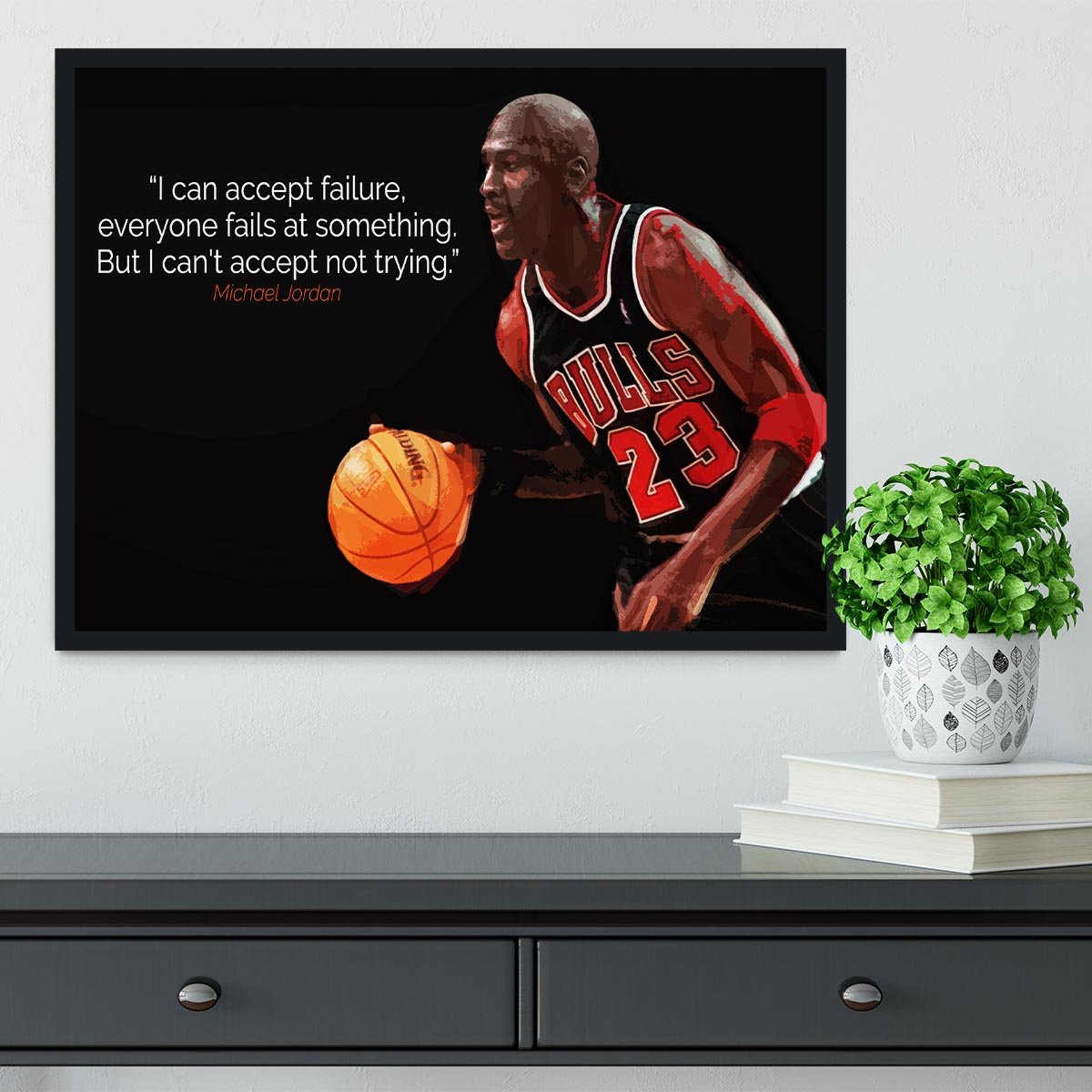 Michael Jordan Accept failure Framed Print - Canvas Art Rocks - 2