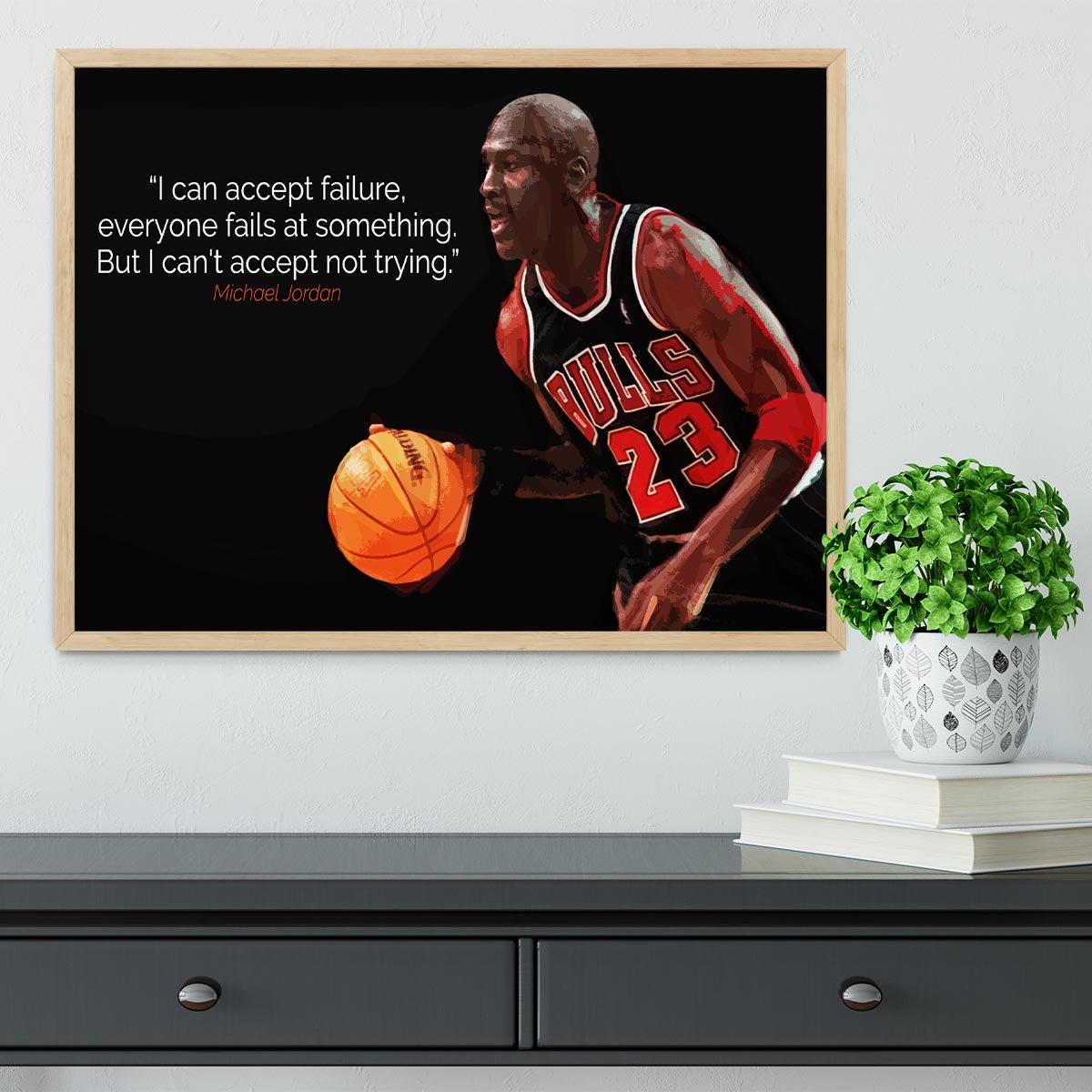 Michael Jordan Accept failure Framed Print - Canvas Art Rocks - 4