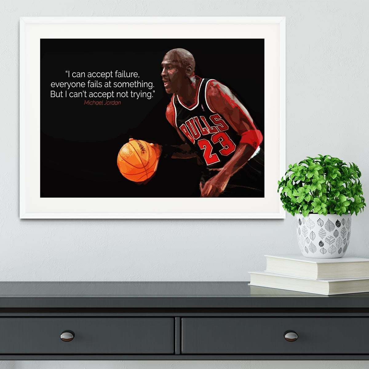 Michael Jordan Accept failure Framed Print - Canvas Art Rocks - 5