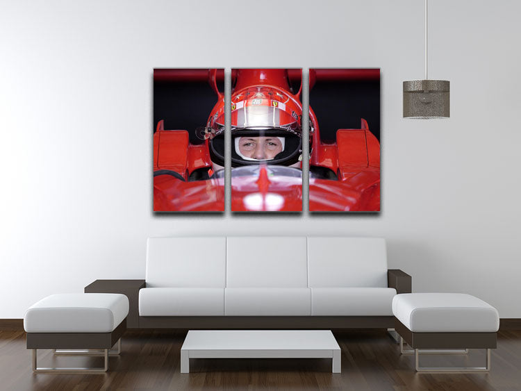 Michael Schumacher 2001 3 Split Panel Canvas Print - Canvas Art Rocks - 3