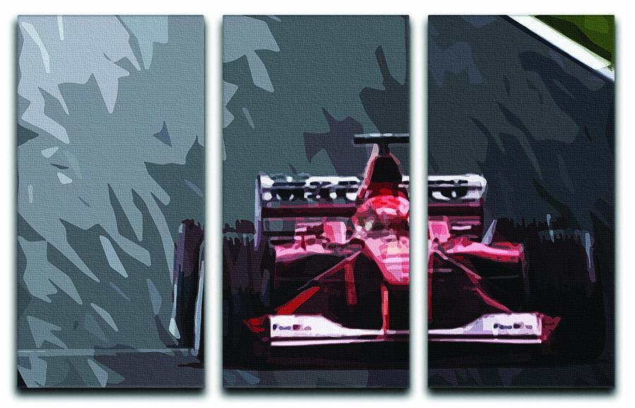 Michael Schumacher Formula 1 3 Split Panel Canvas Print - Canvas Art Rocks - 1