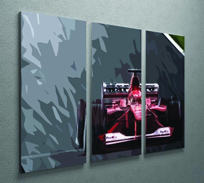 Michael Schumacher Formula 1 3 Split Panel Canvas Print - Canvas Art Rocks - 2