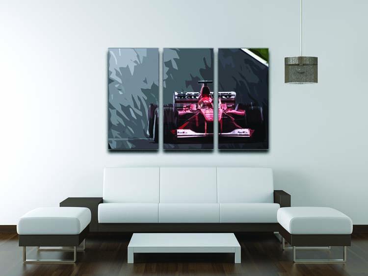 Michael Schumacher Formula 1 3 Split Panel Canvas Print - Canvas Art Rocks - 3