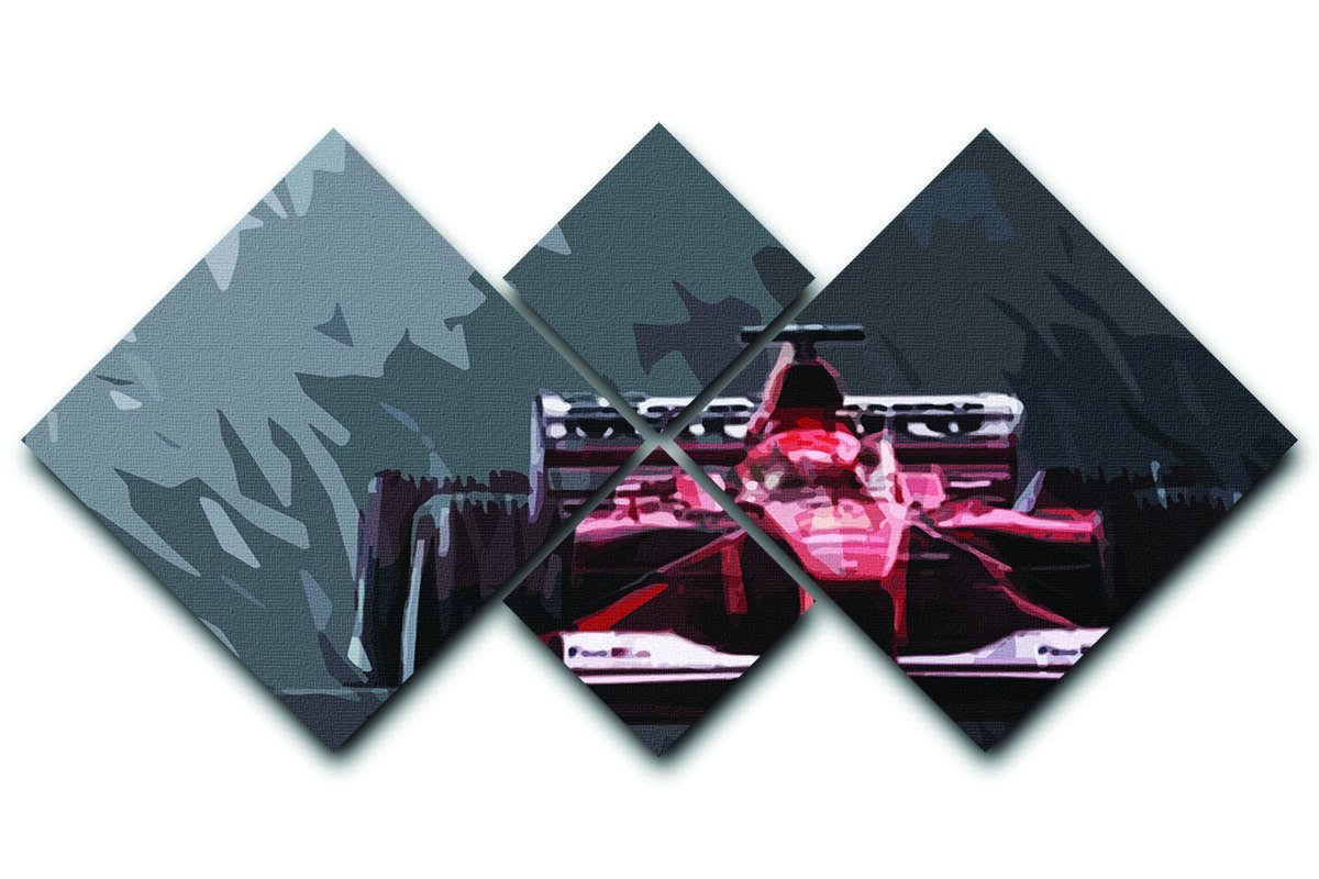 Michael Schumacher Formula 1 4 Square Multi Panel Canvas  - Canvas Art Rocks - 1
