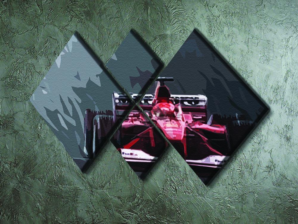 Michael Schumacher Formula 1 4 Square Multi Panel Canvas - Canvas Art Rocks - 2