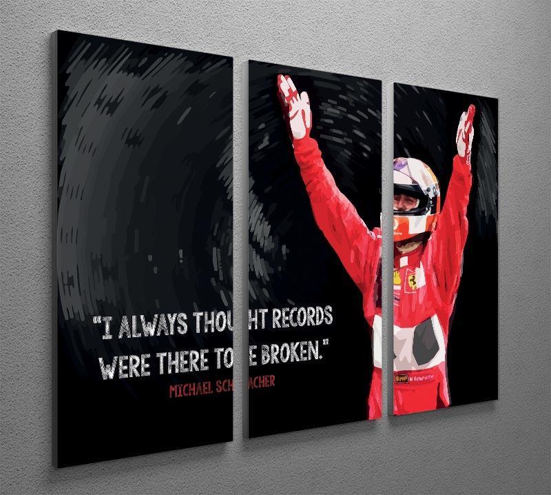 Michael Schumacher Records 3 Split Panel Canvas Print - Canvas Art Rocks - 2
