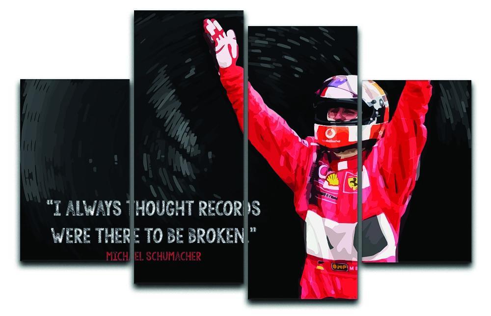 Michael Schumacher Records 4 Split Panel Canvas  - Canvas Art Rocks - 1