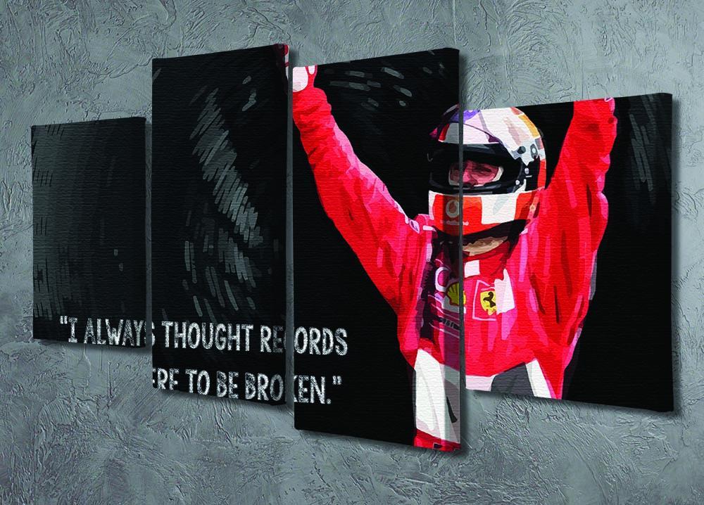 Michael Schumacher Records 4 Split Panel Canvas - Canvas Art Rocks - 2
