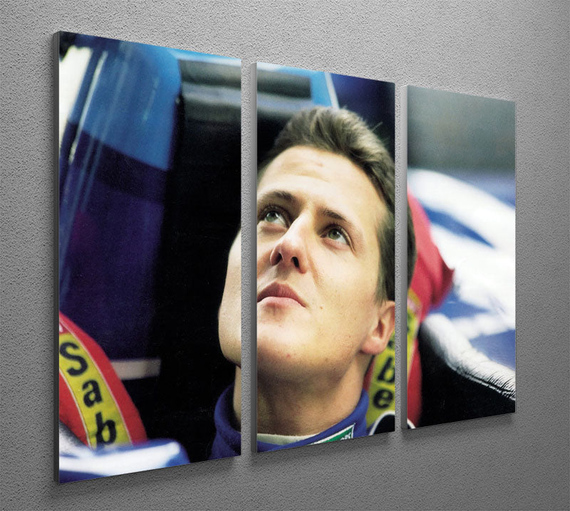 Michael Schumacher in 1995 3 Split Panel Canvas Print - Canvas Art Rocks - 2