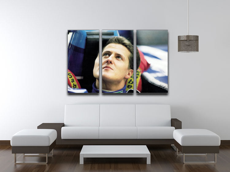 Michael Schumacher in 1995 3 Split Panel Canvas Print - Canvas Art Rocks - 3