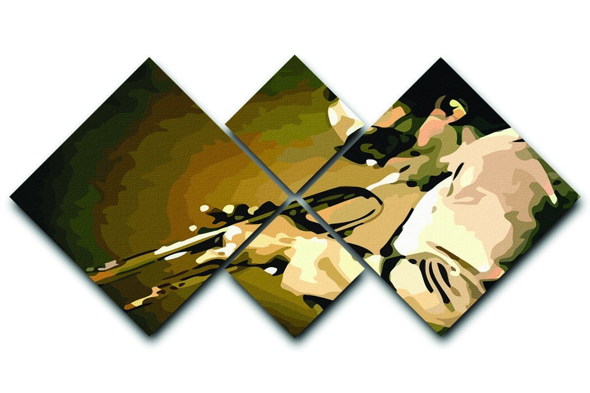 Miles Davis Jazz Maestro 4 Square Multi Panel Canvas  - Canvas Art Rocks - 1