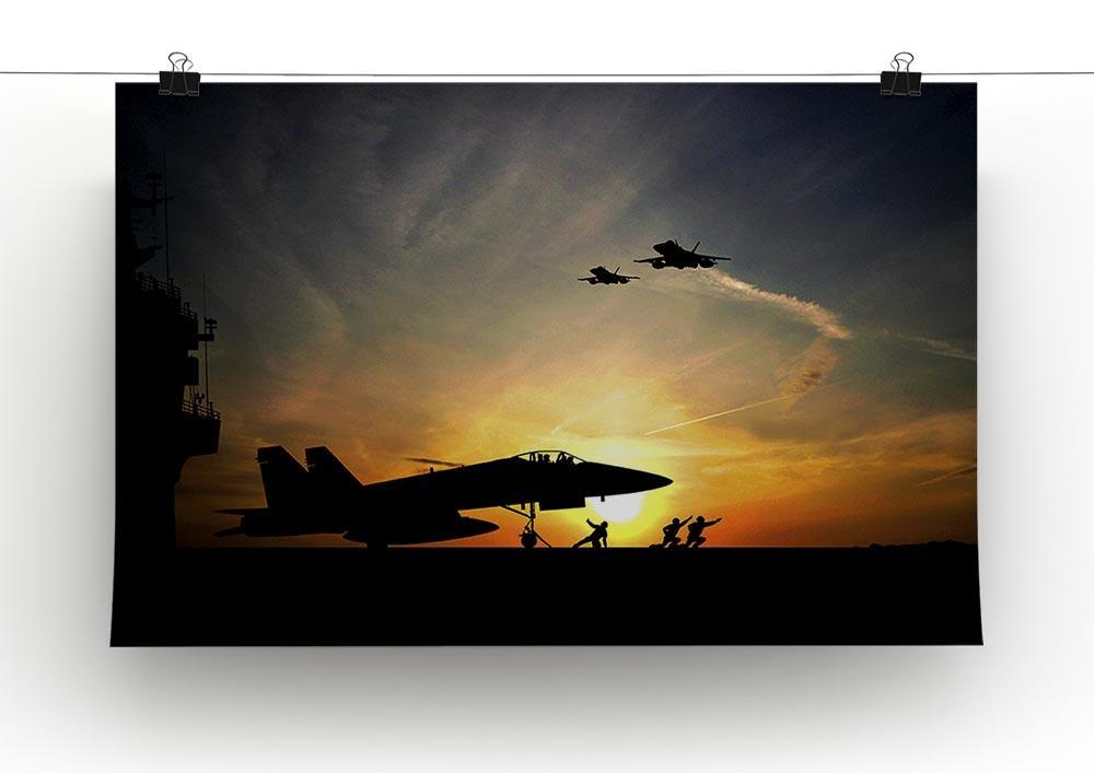 Military aircraft before take-off Canvas Print or Poster - Canvas Art Rocks - 2