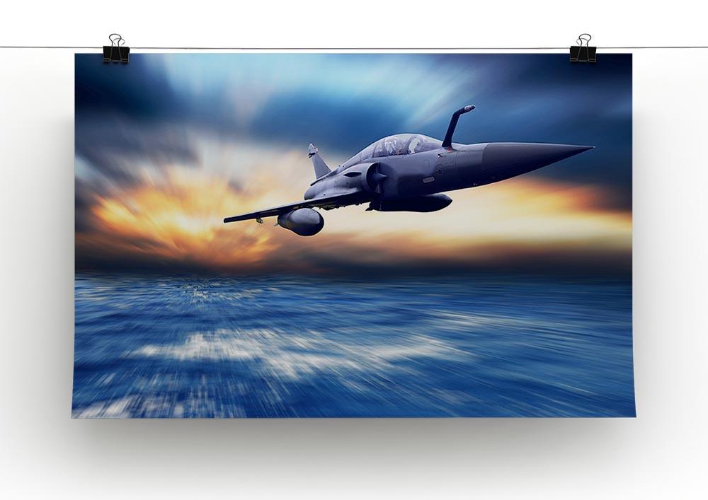Military airplan on the speed Canvas Print or Poster - Canvas Art Rocks - 2