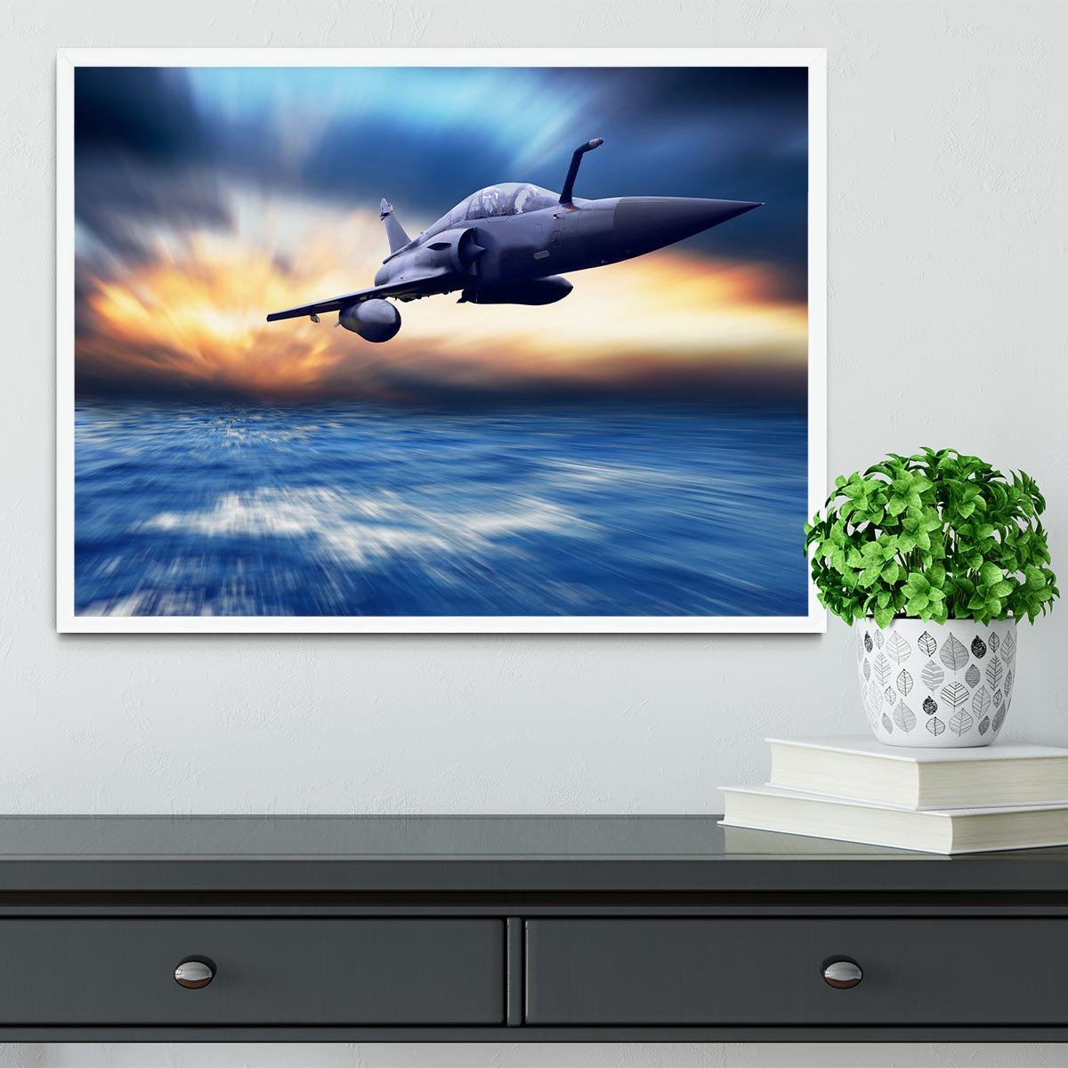 Military airplan on the speed Framed Print - Canvas Art Rocks -6
