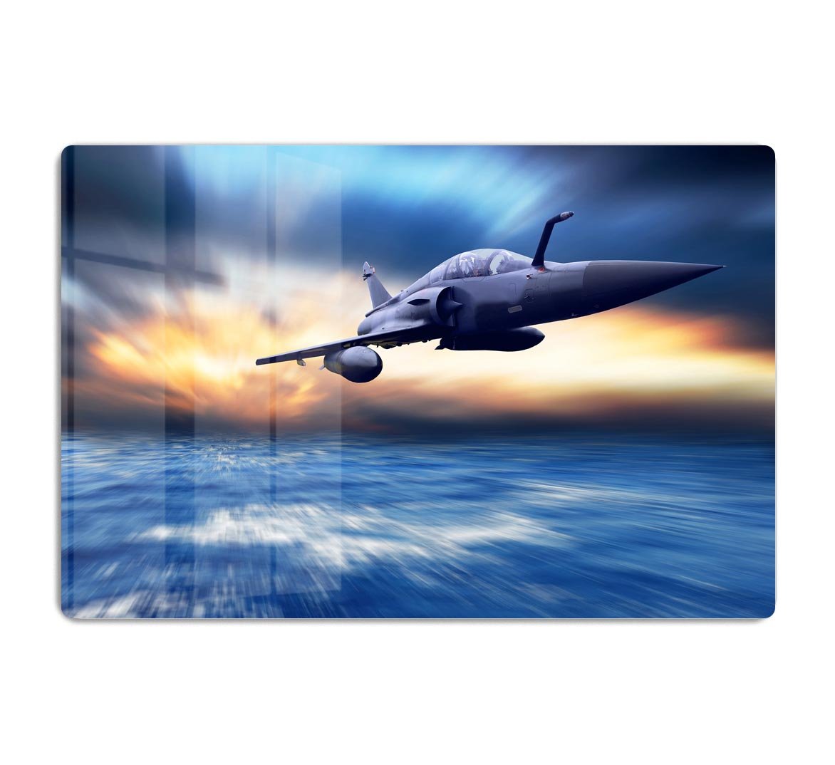 Military airplan on the speed HD Metal Print