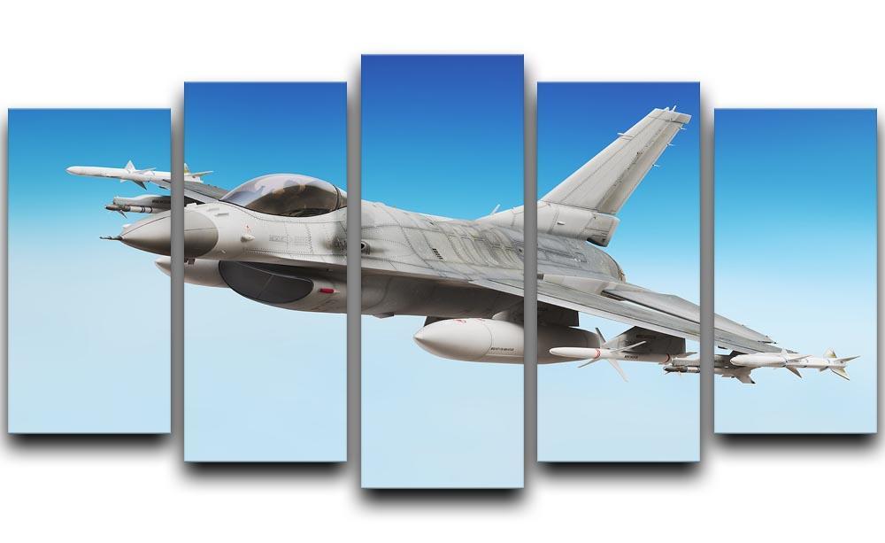 Military fighter jet close up 5 Split Panel Canvas  - Canvas Art Rocks - 1