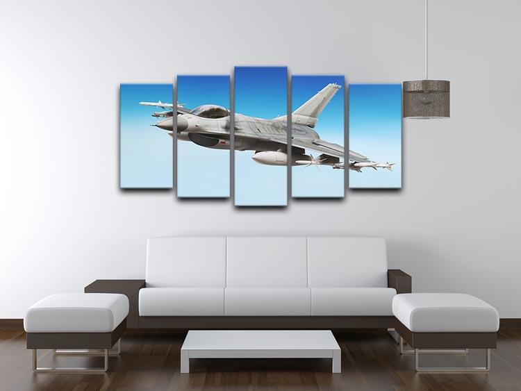 Military fighter jet close up 5 Split Panel Canvas  - Canvas Art Rocks - 3