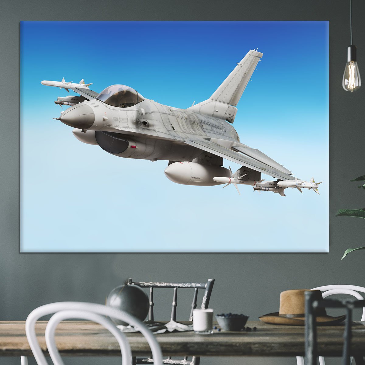 Military fighter jet close up Canvas Print or Poster