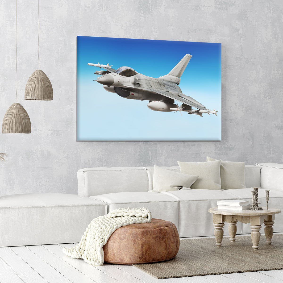 Military fighter jet close up Canvas Print or Poster