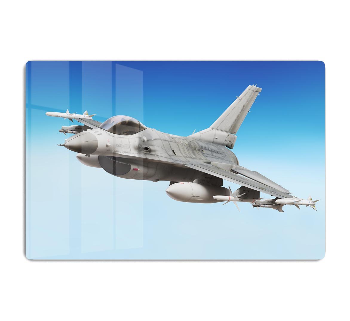 Military fighter jet close up HD Metal Print