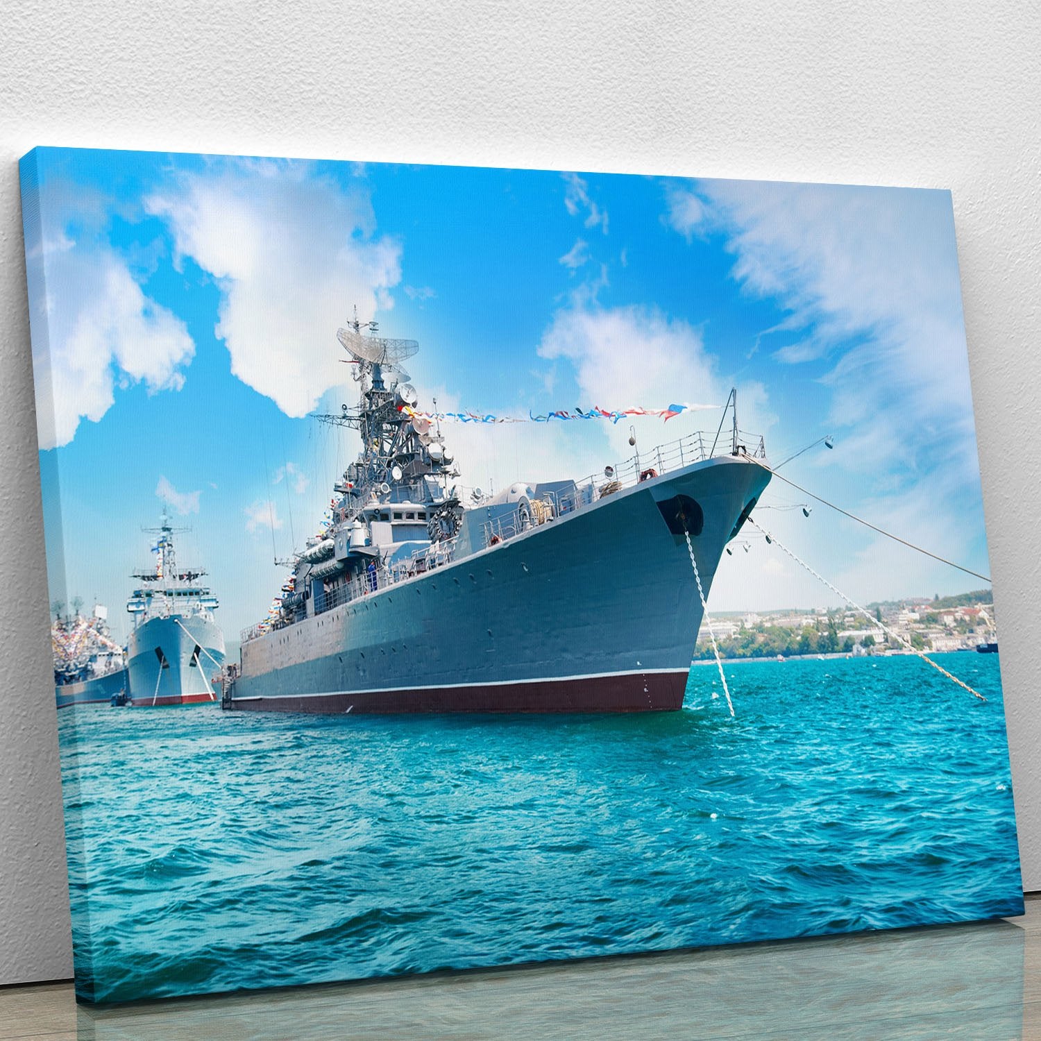 Military sea landscape with blue sky Canvas Print or Poster